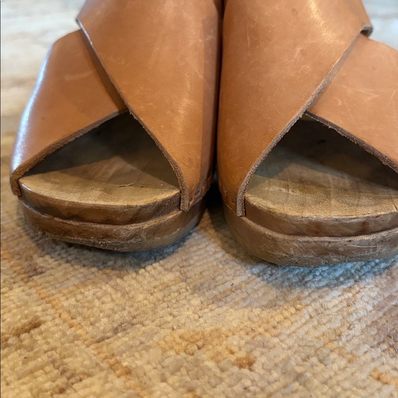 No 6 clogs Tan Leather Slide Sandals high heel 39 - Picture 5 of 5